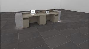Multifunctional counter with two workstations Multifunctional counter with two workstations